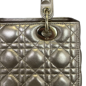 Calfskin Cannage Medium Lady Dior Gold GHW