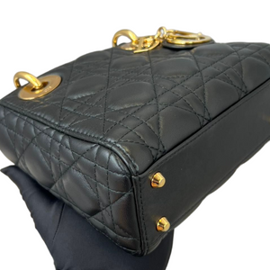 Lambskin Cannage Mini Lady Dior Black GHW