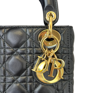 Lambskin Cannage Mini Lady Dior Black GHW