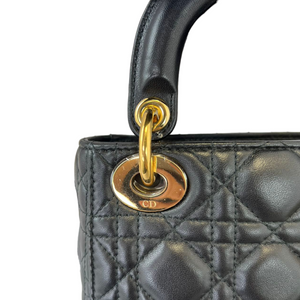 Lambskin Cannage Mini Lady Dior Black GHW