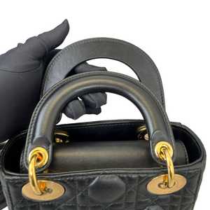 Lambskin Cannage Mini Lady Dior Black GHW