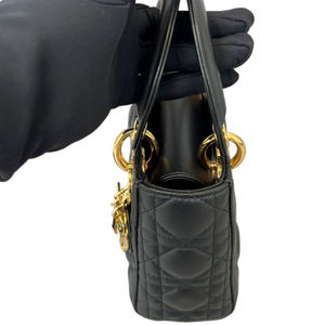 Lambskin Cannage Mini Lady Dior Black GHW