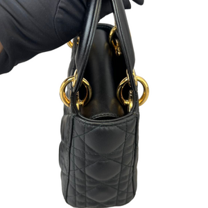 Lambskin Cannage Mini Lady Dior Black GHW