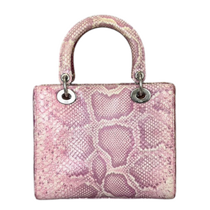 Python Medium Lady Dior Pink Bag SHW