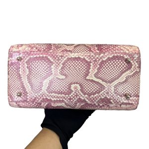 Python Medium Lady Dior Pink Bag SHW