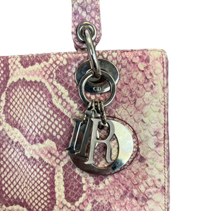 Python Medium Lady Dior Pink Bag SHW