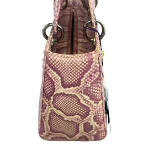 Python Medium Lady Dior Pink Bag SHW