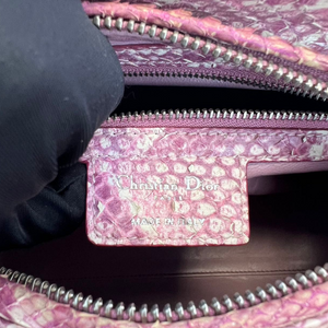 Python Medium Lady Dior Pink Bag SHW