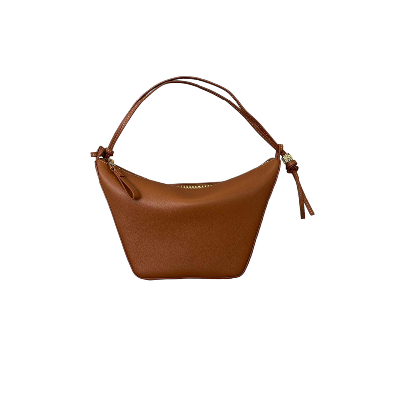 Mini Hammock Hobo Bag Calfskin Milk Tea Color