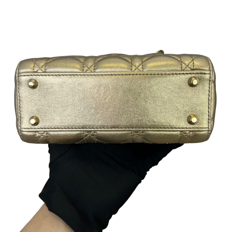 LOUIS VUITTON Love Note Metallic Calfskin Chain Shoulder Bag Gold Silv