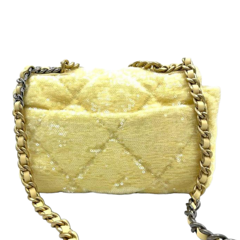 Chanel Light Blue Quilted Lambskin Imitation Pearl Chain Micro Bag Silver Hardware, 2021 (Very Good)