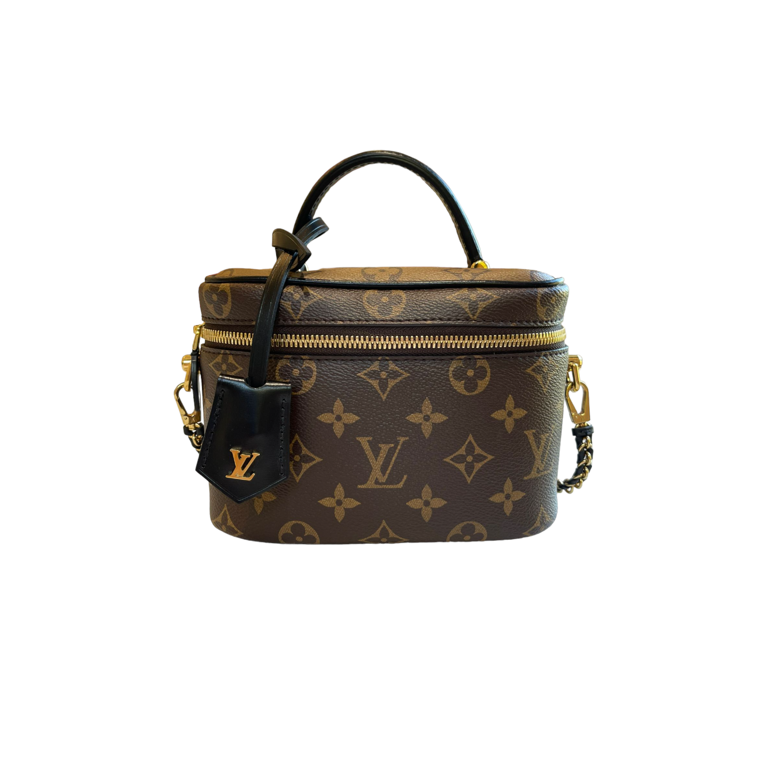 Louis Vuitton Bucket Box Reverse Logo Hat Handle Vanity Brown