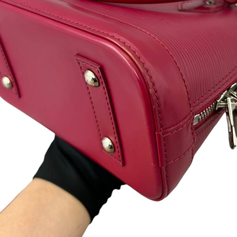 Louis Vuitton Paris LV Alma Burgundy Epi Patent Leather Women’s Bag GM