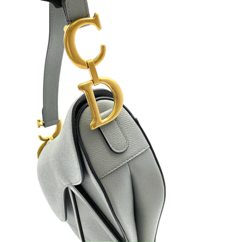 Dior - Saddle Bag with Strap Caramel Beige Grained Calfskin - Women