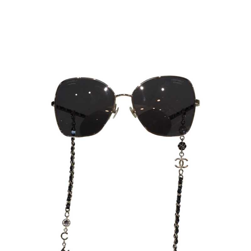 Sunglasses with Chain Gold and Black