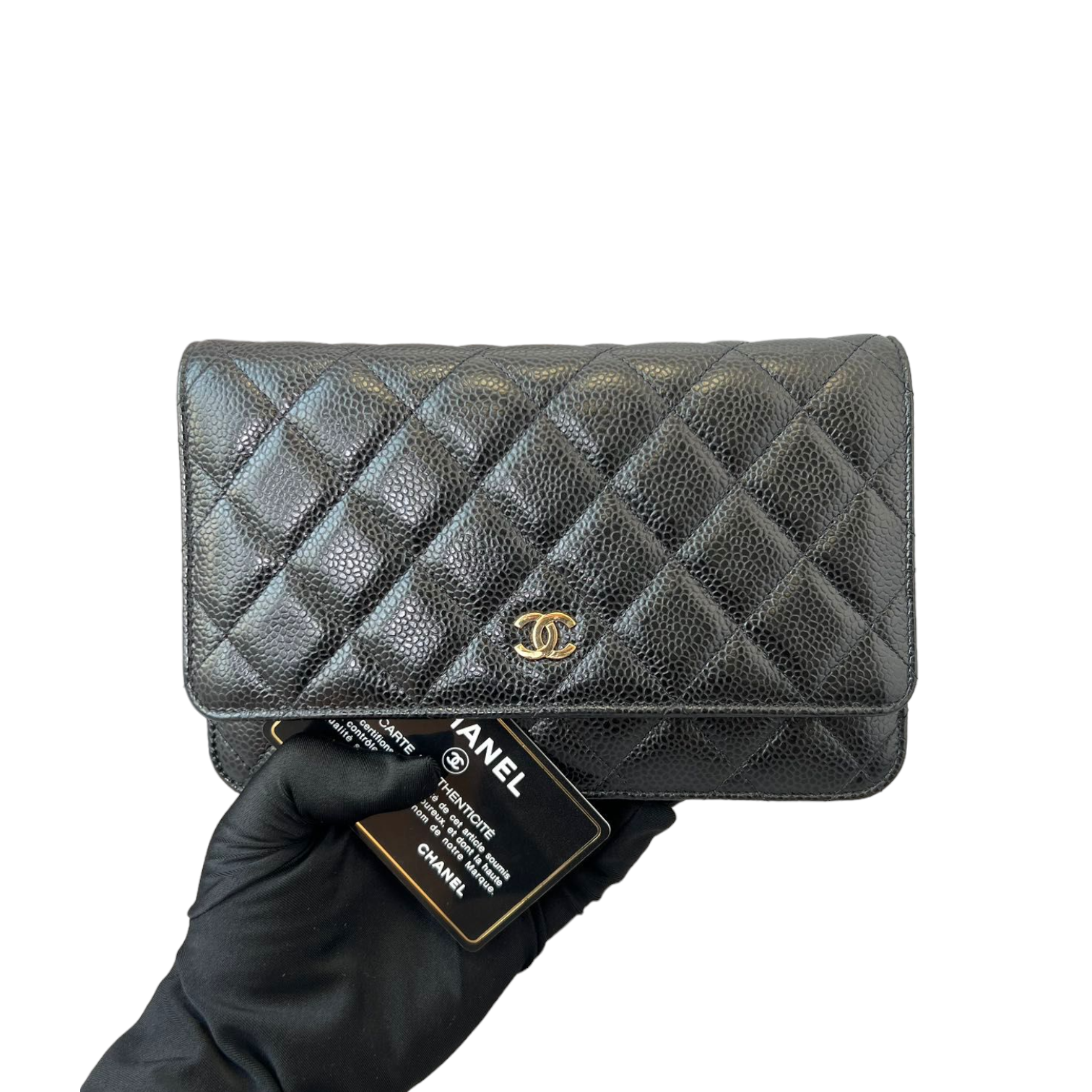 Chanel Black Caviar Leather Gold Hardware New | on Que Style