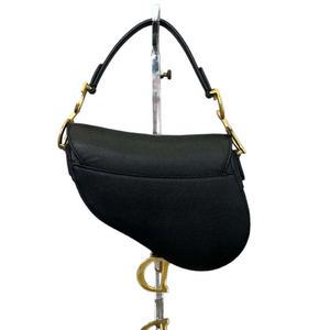 Mini Saddle Bag Black with Additional Strap GHW