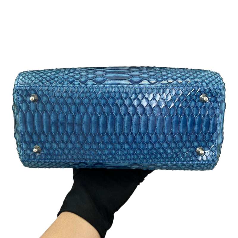 Lady Dior Medium Python Blue SHW