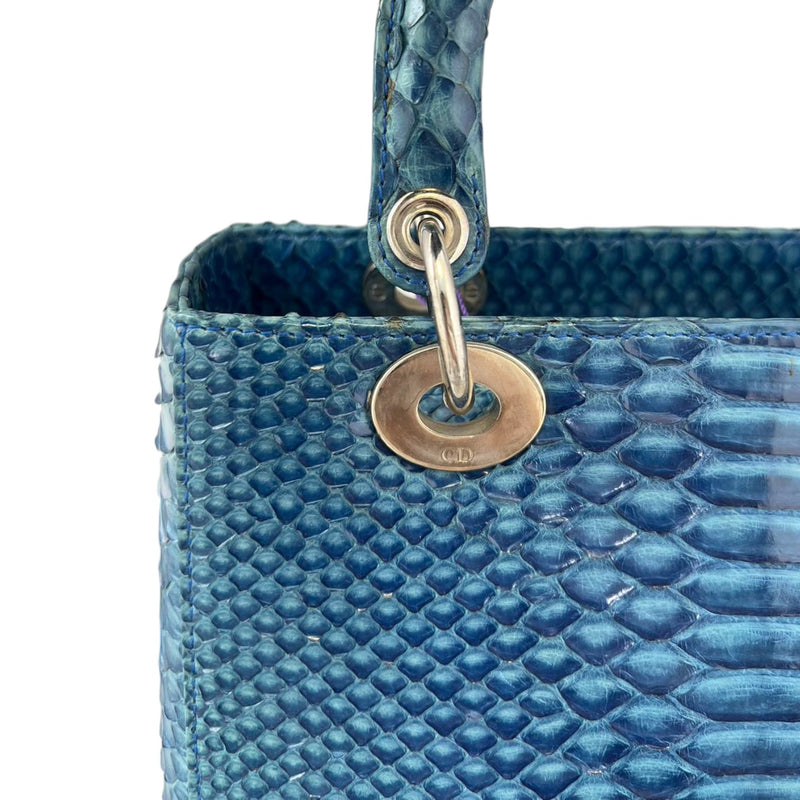 Lady Dior Medium Python Blue SHW