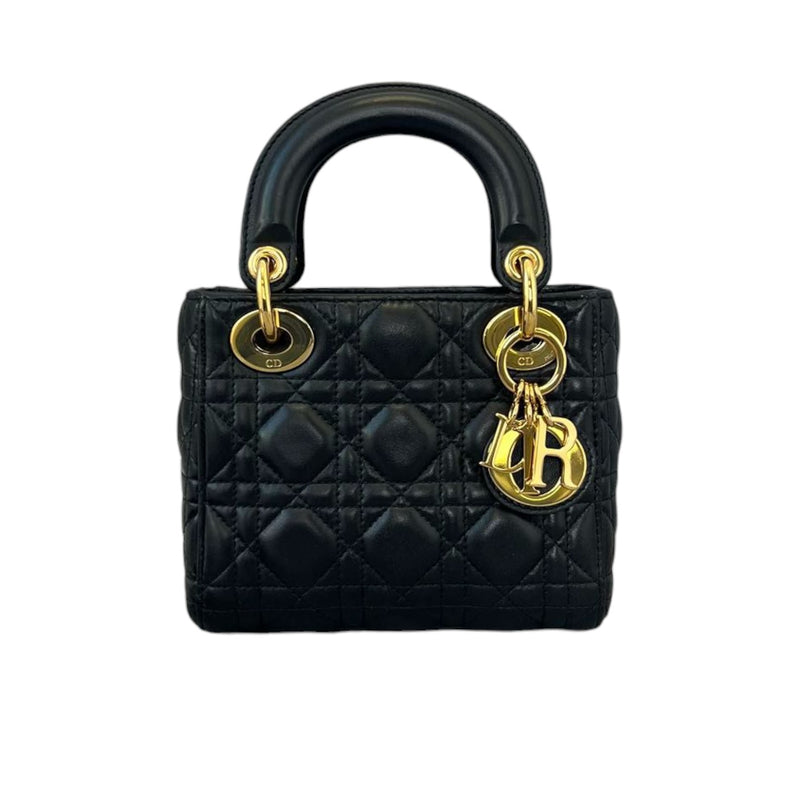 Mini Lady Dior Lambskin Cannage Black GHW