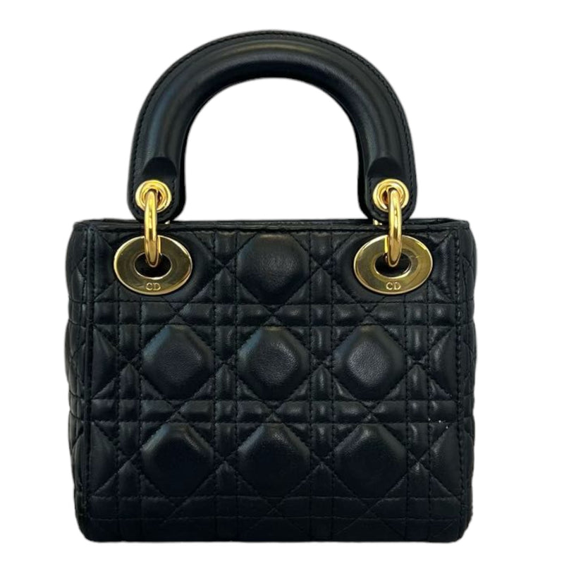 Mini Lady Dior Lambskin Cannage Black GHW