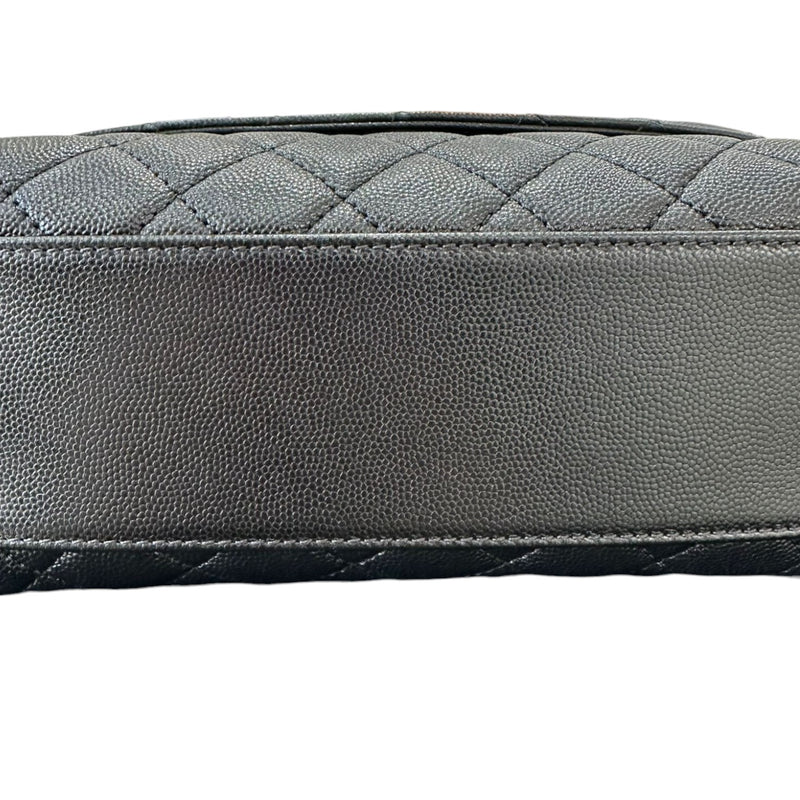 Coco Handle Mini Caviar Quilted with Hermes Twilly Black GHW