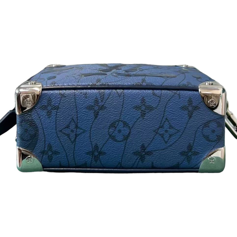 Soft Trunk Mini Cowhide Monogram Denim Blue SHW