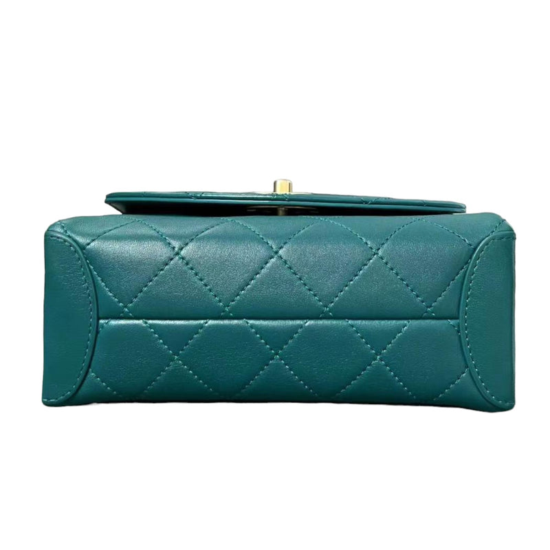 Trendy CC Small Spirit Top Handle Lambskin Green GHW