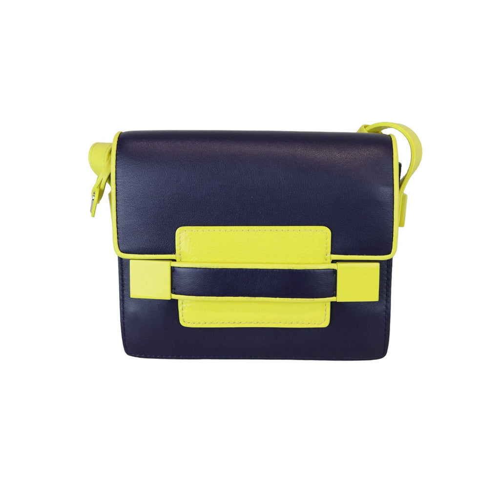 Madame Mini Shoulder Calfskin Yellow Navy