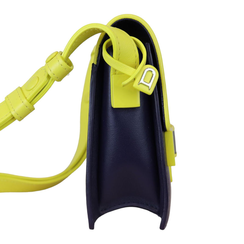 Madame Mini Shoulder Calfskin Yellow Navy