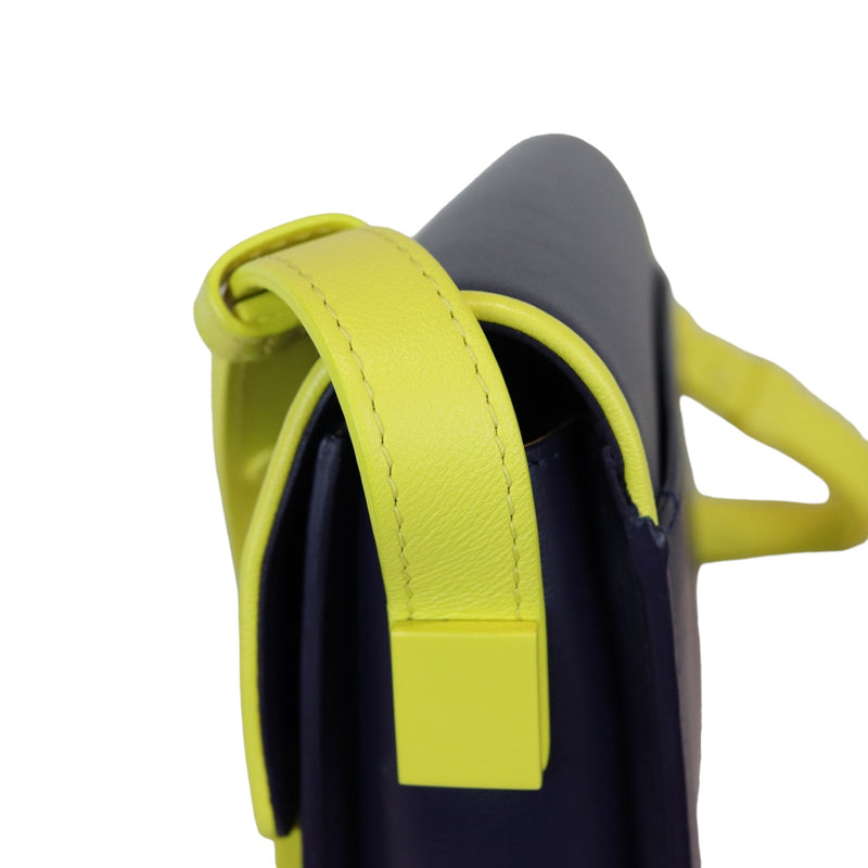 Madame Mini Shoulder Calfskin Yellow Navy