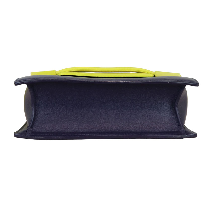 Madame Mini Shoulder Calfskin Yellow Navy