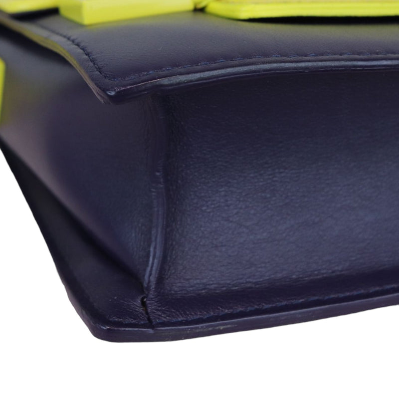 Madame Mini Shoulder Calfskin Yellow Navy