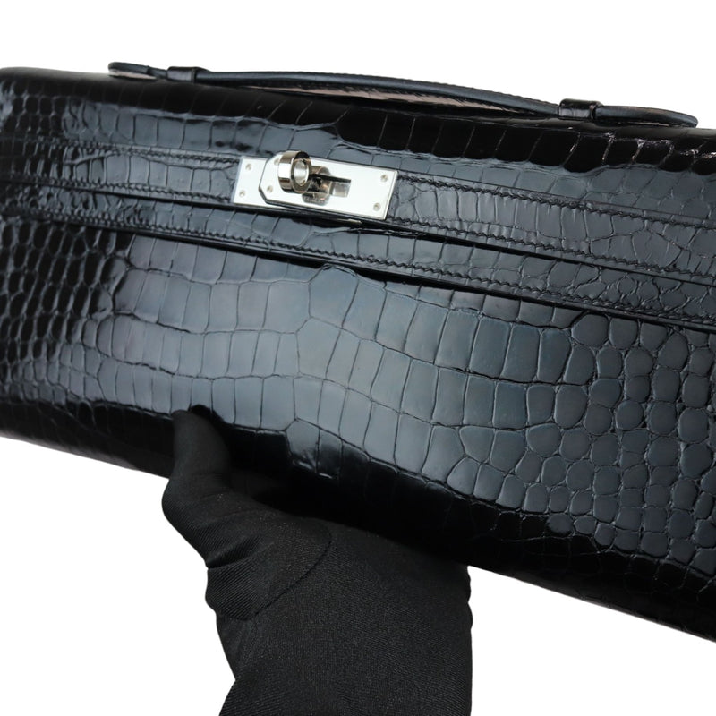 Kelly Cut Crocodile Shiny Niloticus Black PHW