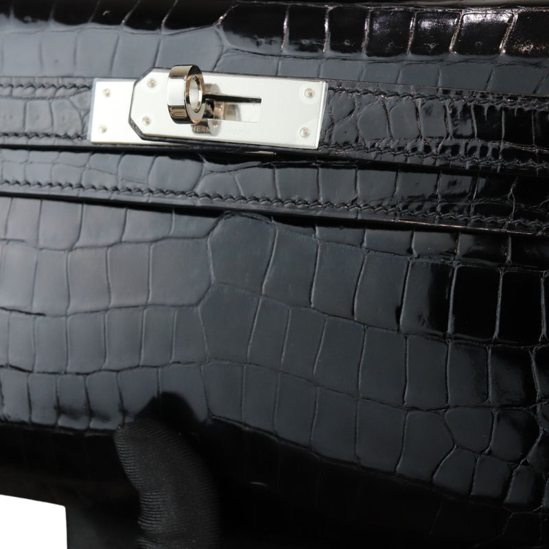 Kelly Cut Crocodile Shiny Niloticus Black PHW