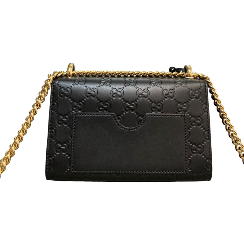 Padlock Shoulder Bag Small Guccissima Black GHW