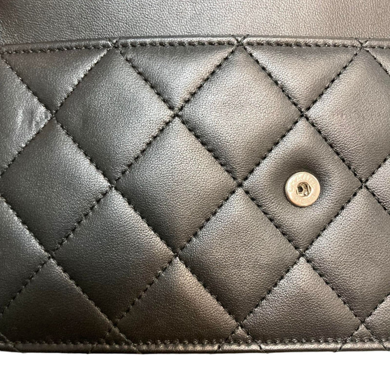 Wallet On Chain WOC Lambskin Quilted Black SHW