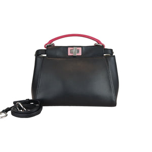 Peekaboo Iconic Satchel Mini Nappa Colorblock Black SHW