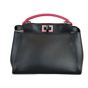 Peekaboo Iconic Satchel Mini Nappa Colorblock Black SHW