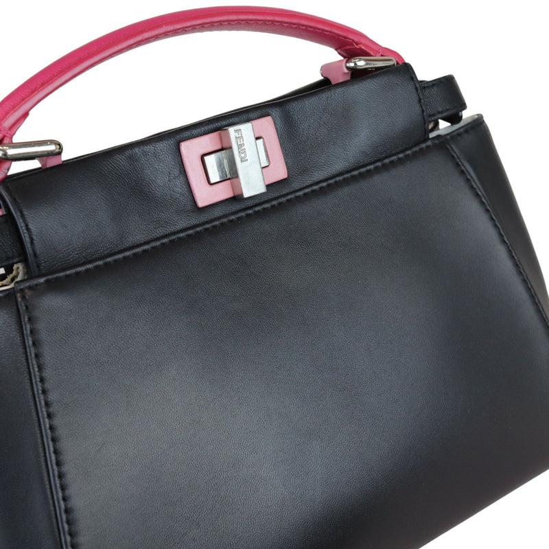 Peekaboo Iconic Satchel Mini Nappa Colorblock Black SHW