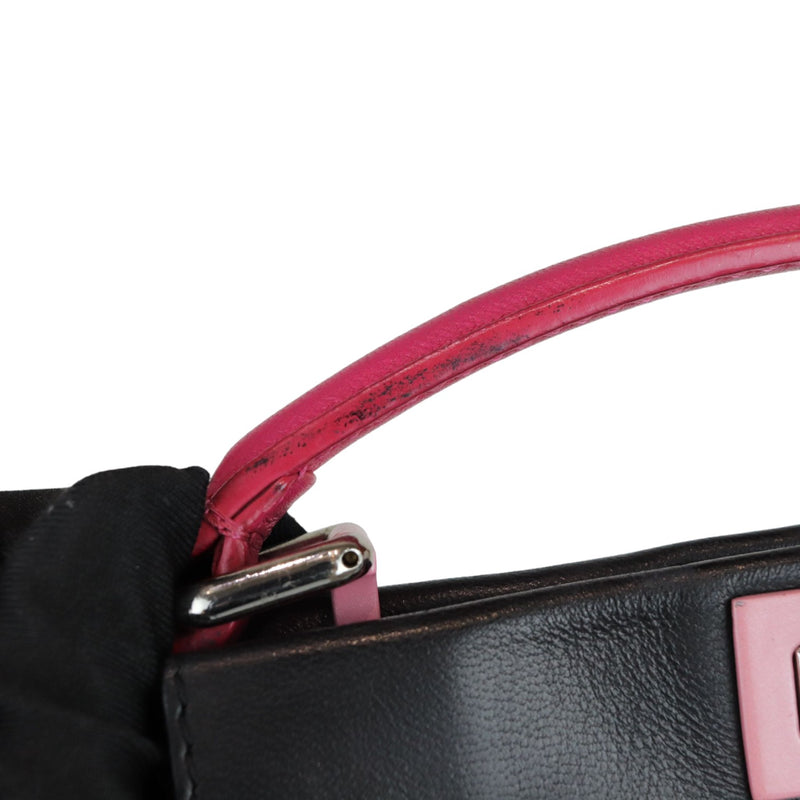 Peekaboo Iconic Satchel Mini Nappa Colorblock Black SHW