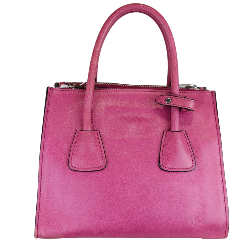 Twin Pocket Leather Satchel Pink SHW