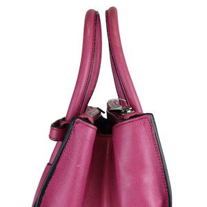 Twin Pocket Leather Satchel Pink SHW