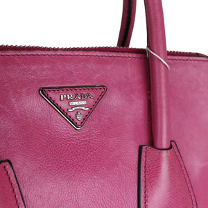 Twin Pocket Leather Satchel Pink SHW