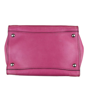 Twin Pocket Leather Satchel Pink SHW