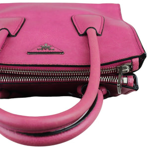 Twin Pocket Leather Satchel Pink SHW