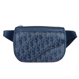 World Tour Saddle Belt Bag Calfskin Oblique Blue BHW