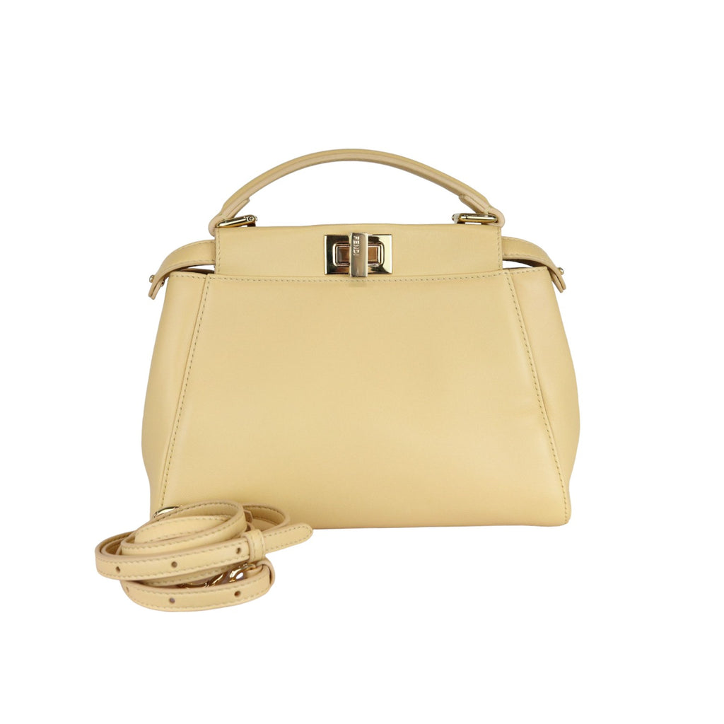 Peekaboo Iconic Satchel Mini Nappa Beige GHW