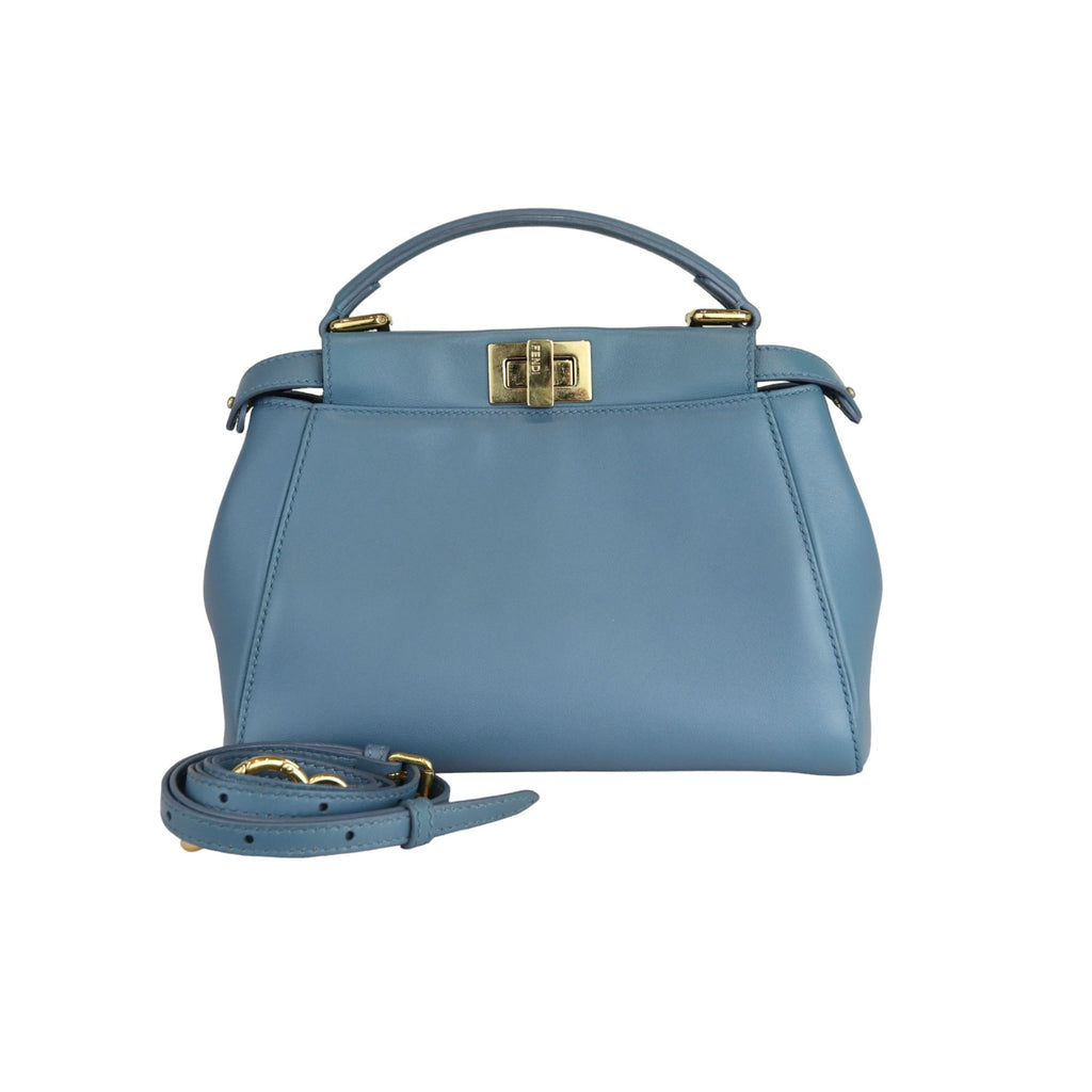 Peekaboo Iconic Satchel Mini Nappa Light Blue GHW