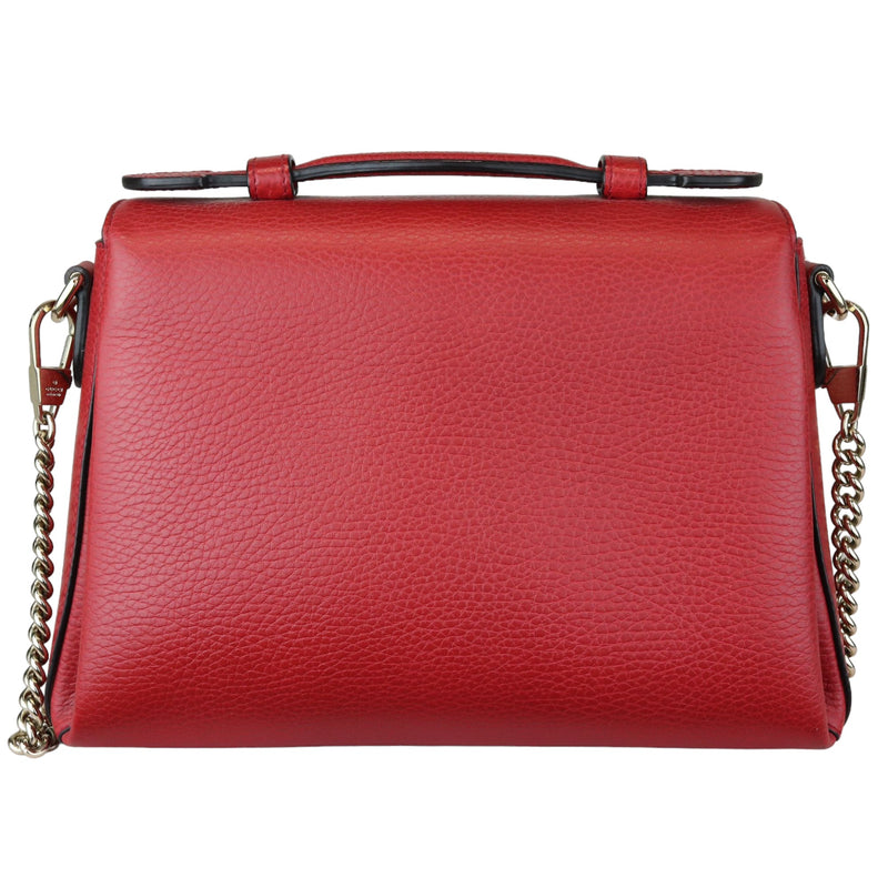 Interlocking G Top Handle Medium Dollar Calfskin Red GHW